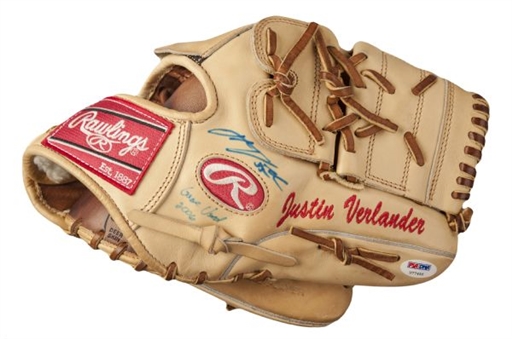 2006 Justin Verlander  Game Worn & Signed Fielders Glove From Rookie Season (PSA/DNA)